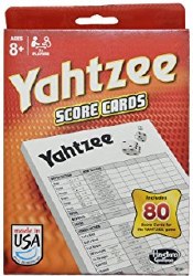 Yahtzee Score Cards