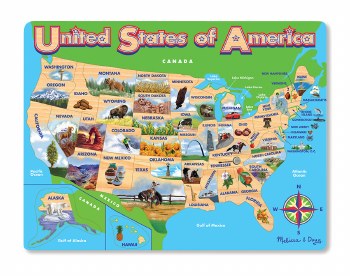 USA Map Wooden Puzzle
