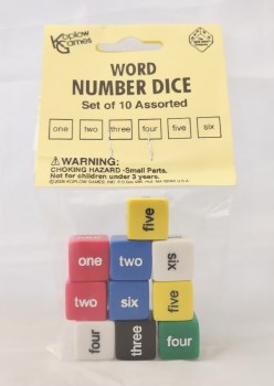 Word Number Dice - Set of 10