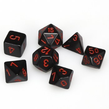 7-set Cube Opague Black with Red