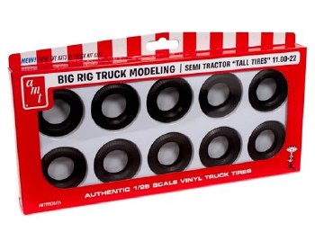 1/25 Semi Tractor Tall Tires Parts Pack for Model Kits