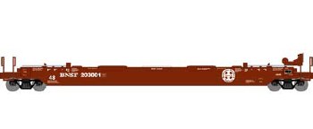 RTR 48' Husky Stack Well BNSF HO Scale Flatcar #203001