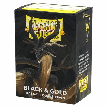 Dragon Shield - Dual Matte Black &amp; Gold Sleeves (100)