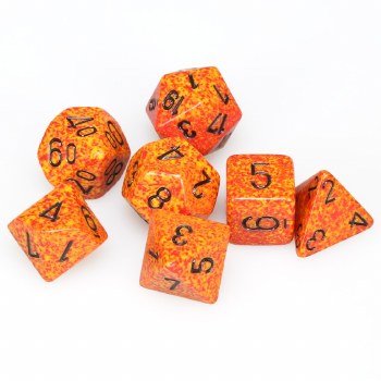7-set Cube Speckled Fire Dice