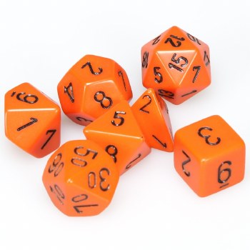 7-set Cube Opaque Orange with Black