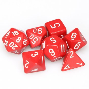 7-set Cube Opague Red with White