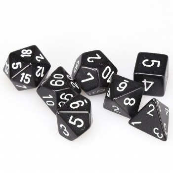 7-set Cube Opaque Black with White