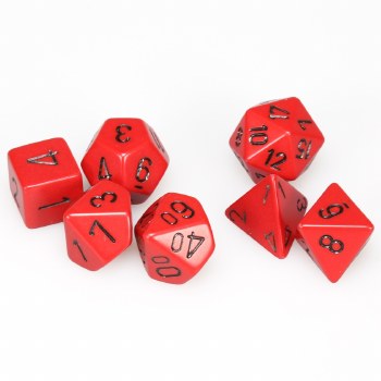 7-set Cube Opaque Red with Black