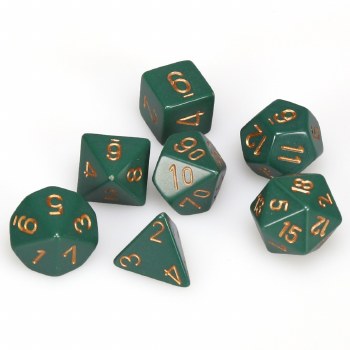 7-set Cube Opaque Dusty Green with Copper