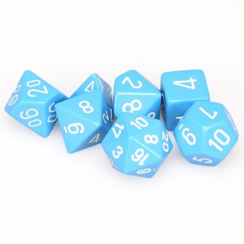 7-set Cube Opaque Light Blue with White