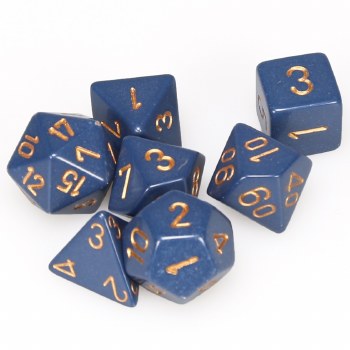 7-set Cube Opague Dusty Blue with Gold
