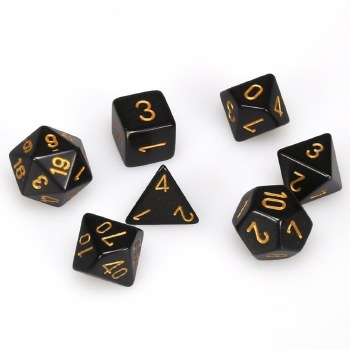 7-set Cube Opague Black with Gold
