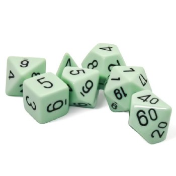 7-set Cube Opague Pastel Green with Black