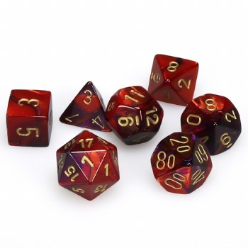 7-set Cube Gemini Purple-red with Gold