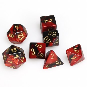 7-set Cube Gemini Black-Red with gold