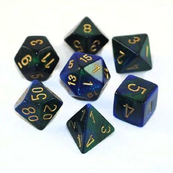 7-Set Cube Blue Green with Gold