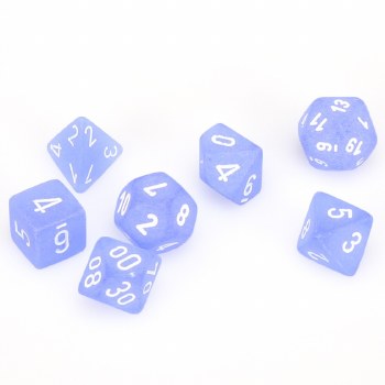 7-set Cube Blue with White Dice