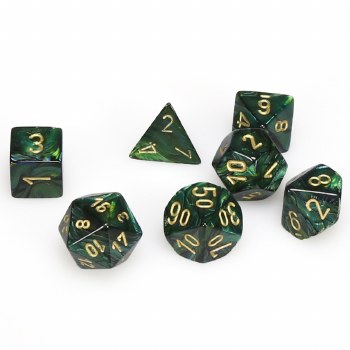 7-set Cube Scarbe Jade with Gold