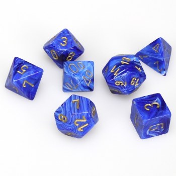7-set Cube Vortex Blue with Gold