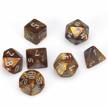7-set Cube Lustrous Gold with Silver Dice