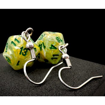 Ear Rings Marble Green Mini D20