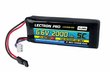 6.6V 2000mAh 5C LiFe Reciever Flat Pack Battery
