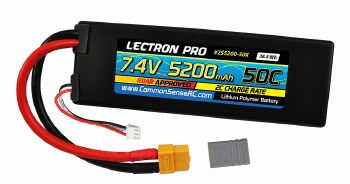 7.4V 5200mAh 50C Lipo Battery with XT60 Connector