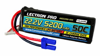 22.2V 5200mAh 50C Lipo Battery with EC5 Connector
