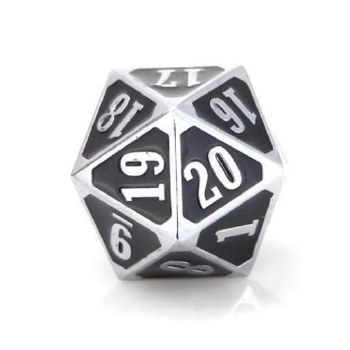 MTG Roll Down Counter - Shiny Silver w/Black