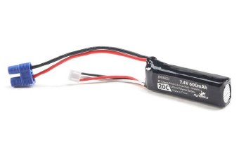 7.4V 600mAh 2-Cell 20C LiPo Battery with EC3 Connector