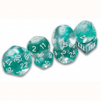 DCC Funky 7 Dice Set - Thracian Azure Swirl