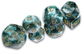 DCC Funky 7 Dice Set - Thracian Smoky Sacrifice