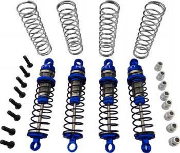 Threaded Aluminum Shocks Full Set (Blue)for 1/18th Scale