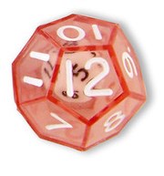 Transparent D12 Red Double Die