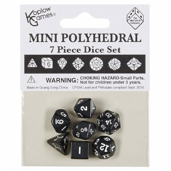 7-set Mini Polyhedral Black with White
