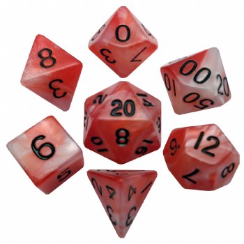 7-set &quot;Combo Attack&quot; Dice Red/White w/ Black