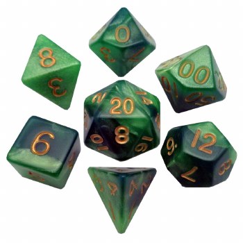 7-set &quot;Combo Attack&quot; Dice Green/Lt.Green w/Gold