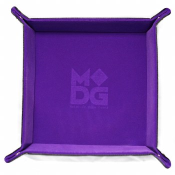 Folding Square Dice Tray w/ Purple Velvet