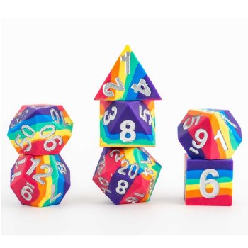 7-set Silicone Rubber Rainbow Dice