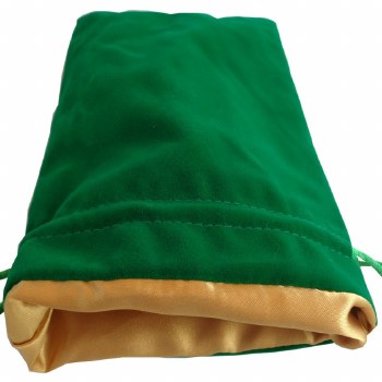 Dice Bag - Green with Gold Satin (6&quot;x8&quot;)