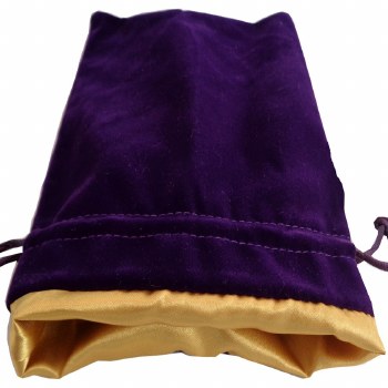 Dice Bag - Purple with Gold Satin (6"x8")
