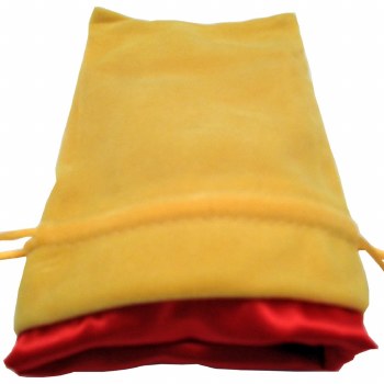 Dice Bag - Gold with Red Satin (4"x 6")