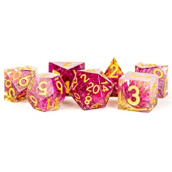 7-set Sharp Edge Resin Thousand Day Red Dice