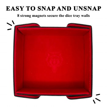 Tray of Folding Magnetic Dice Tray - Red
