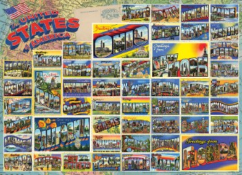 Vintage American Postcards 1000pc Puzzle