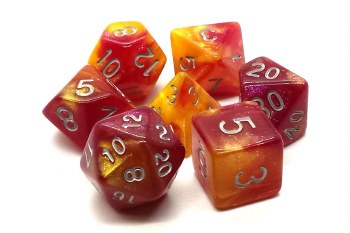 7-set Galaxy - Fire in the Sky Dice Set
