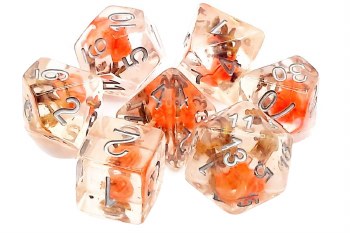 7-set Infused - Orange Flower Dice Set
