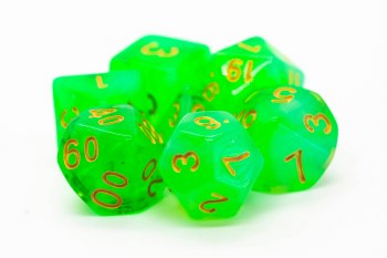 7-set Nebula - Lightning Green Dice Set