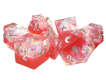 7-set Sharp Edged - Crimson Fire Dice Set