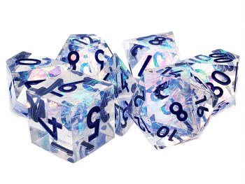7-set Sharp Edged - Crystal Ice Dice Set